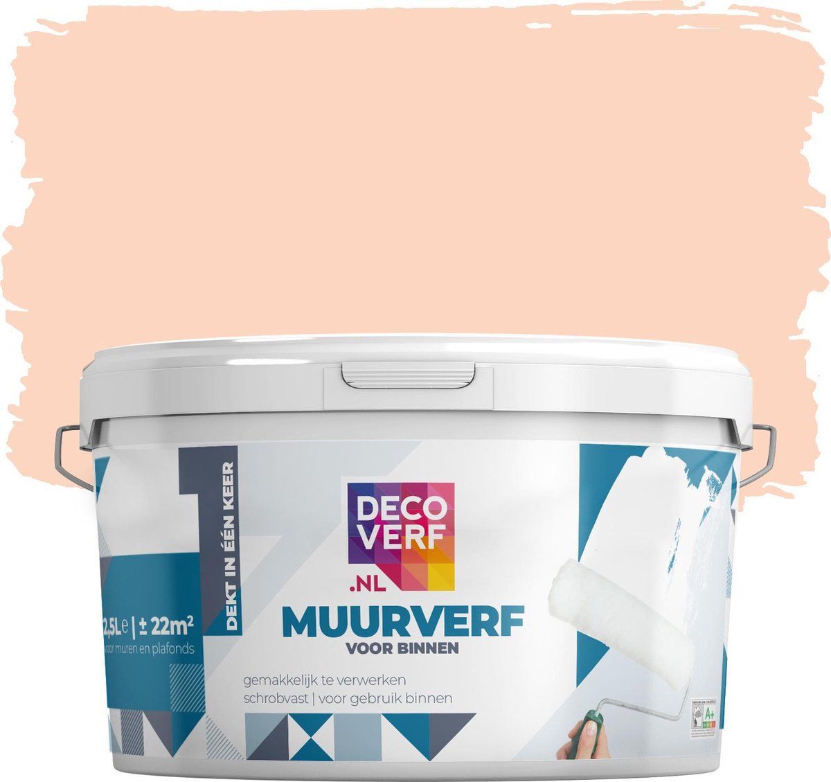 Decoverf.nl Decovef muurverf mat - Zachtroze - 2.5L