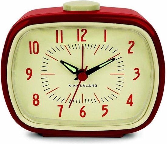 Kikkerland Retro Wekker - Rood - Classic Alarm Clock - Red - 612615061033