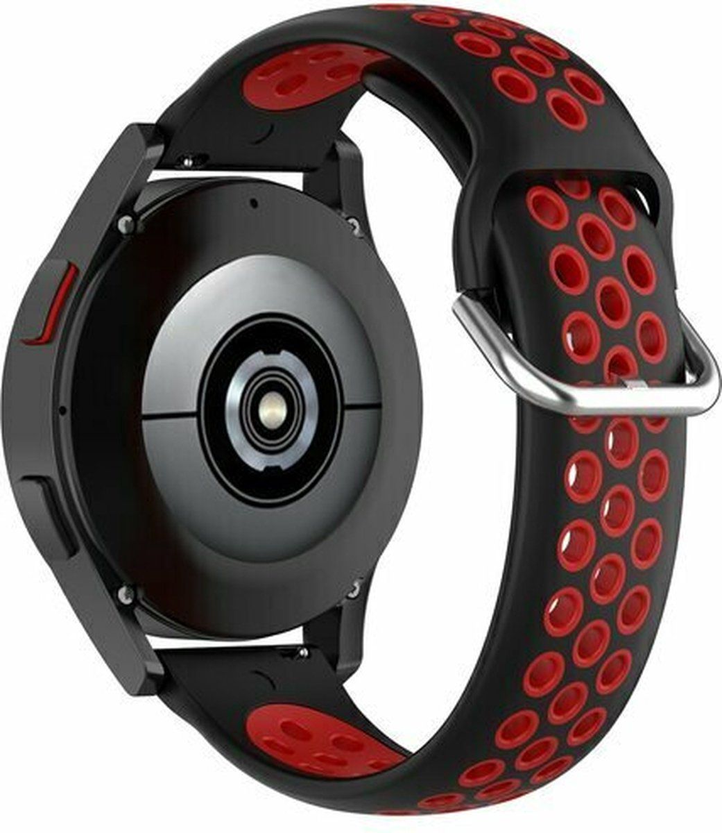 By Qubix Qubix Garmin Venu / Sq / Sq2 / 2 plus - Siliconen sportbandje - Zwart + rood