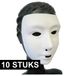 Merkloos 10x Wit grimeer masker met kalklaag