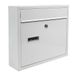 Relaxdays brievenbus met slot, weerbestendig, wandmodel, 31x36x10 cm, wit, inclusief 4 sleutels