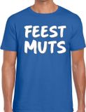 Bellatio Decorations Shoppartners Bv Feestmuts tekst t-shirt - blauw - heren - Foute party kleding - korte mouwen - katoen XL