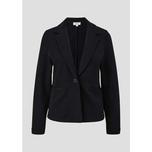 s.Oliver s.Oliver jersey rechtvallende blazer zwart