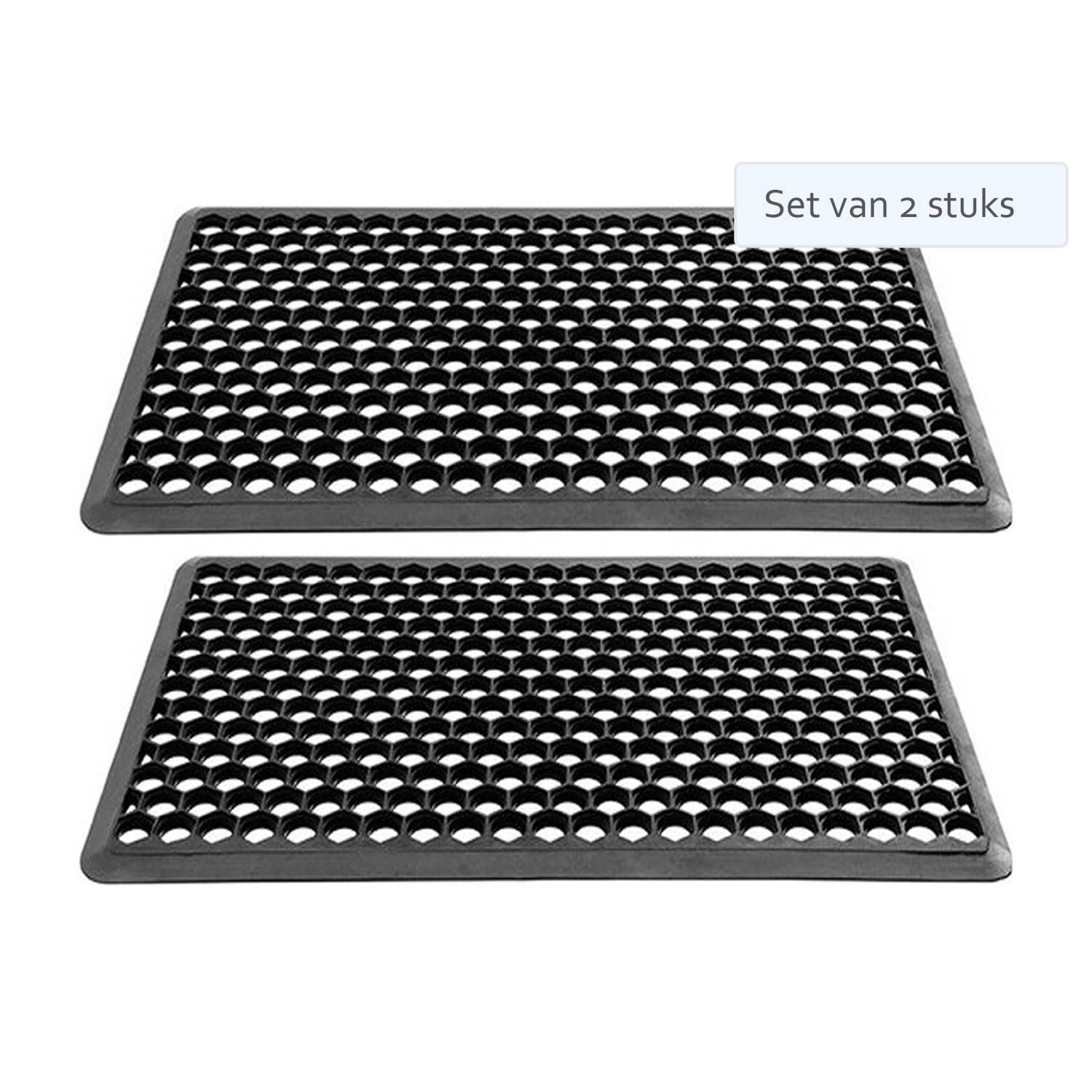 Hamat Allegro Deurmat - Set van 2 - 40x70cm - Zwart