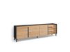 Meuble TV effet bois de chêne et noir 207x35x61cm avec pieds