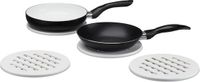 Merkloos Relaxdays Pannenonderzetter set van 4 - Bamboe - Ø 20 cm - Wit