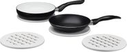 Merkloos Relaxdays Pannenonderzetter set van 4 - Bamboe - Ø 20 cm - Wit