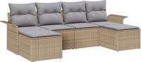 vidaXL Tuinbank - Beige - Polyrattan - 4 zitplaatsen
