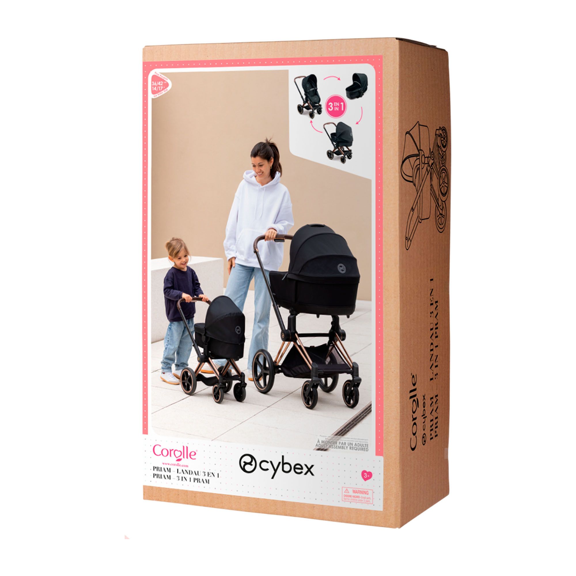 Corolle Poppenwagen 3-in-1 - Zwart - 36/42cm