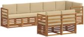 vidaXL - Canapé d'angle - 8 places - Naturel et beige - Polyester