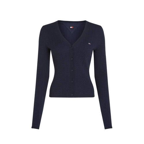 Tommy Jeans kabelvest donkerblauw