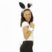 Merkloos Sexy bunny verkleed set - wit/zwart - dames - 6-delig - konijn - haas