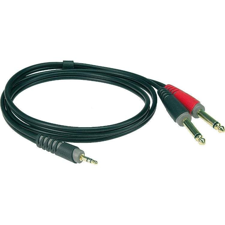 KLOTZ AY5-0300 2x jack 2p - 1x mini-jack 3p 3 meter verloopkabel