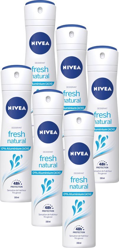 Nivea - Deodorant Spray - Fresh Natural - 6 x 150 ml - Voordeelverpakking