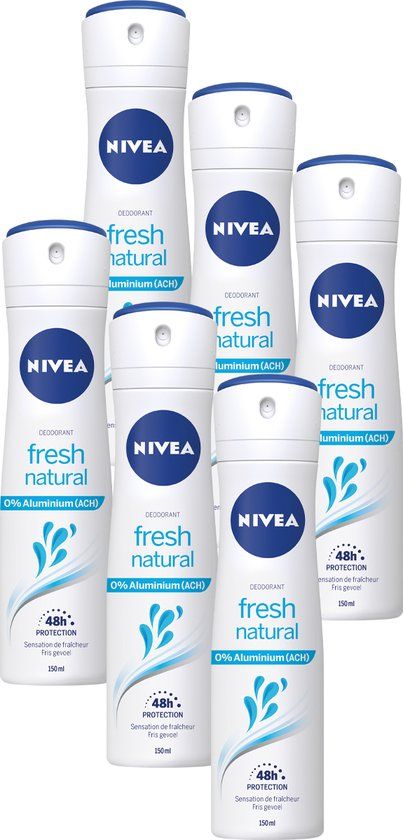 NIVEA Fresh Natural Deodorant Spray - 6 x 150ml - Voordeelverpakking