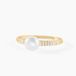 Maria-francoise Bague Or Jaune Perle De Culture Et Oxyde De Zirconium