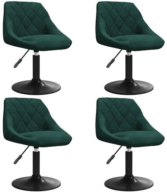 vidaXL Eetkamerstoelen draaibaar 4 stuks fluweel donkergroen