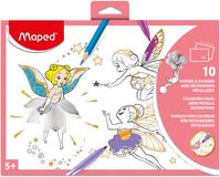 Maped Office Maped - Activiteiten om te kleuren - Papier om te schilderen - Designs met metallic decoraties - Glanzend effect - 10 illustraties - A4