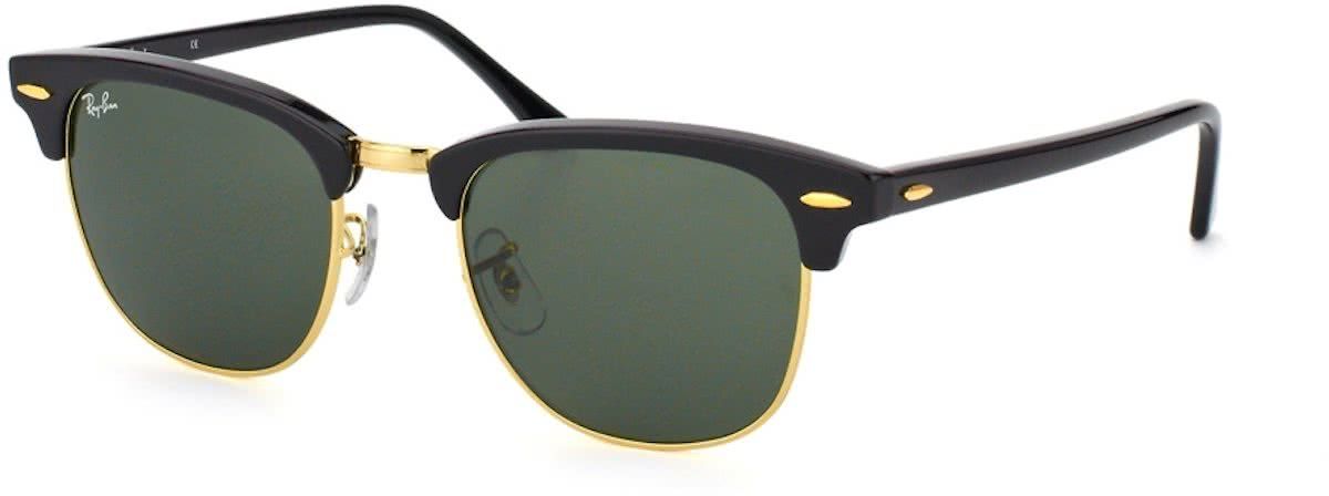 Ray-Ban RB3016 W0365 Clubmaster Zonnebril - Zwart / Groen - 49mm