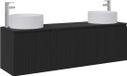 vidaXL Badkamerkastenset 3 stuks Zwart 161,5 x 44,5 x 80 cm Bewerkt hout