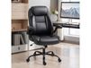 HOMCOM Fauteuil de bureau avec accoudoirs relevables, chaise de bureau ergonomique, hauteur réglable, fonction de bascule, noir
