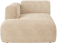 Vente-unique Chaise longue links module met armleuning in beige fijn ribfluweel van Maison Céphy POGNI