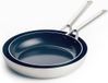 Set de poêles à frire sans marque en céramique antiadhésive 24 cm et 28 cm - Acier inoxydable, sans PFAS, induction, lavable au lave-vaisselle