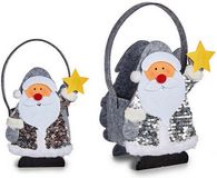 Krist+ Decoratieve Mand Grijs Kerstman Polyester Vilt (10 x 20 x 16 cm)