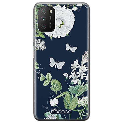 BABACO ERT GROUP mobiel telefoonhoesje voor Xiaomi REDMI 9T/ POCO M3 origineel en officieel erkend Babaco patroon Flowers 032 optimaal aangepast aan de vorm van de mobiele telefoon, hoesje is gemaakt van TPU