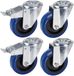 Dörner + Helmer set van 4 professionele wielen, 100 mm, blauw elastisch massief rubber, boutgat, wielmix, draagvermogen 450 kg/set