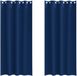 vidaXL Blackout Gordijnen met Ringen 2 st Donkerblauw 245 x 140 cm