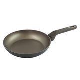 Zanetti Gesmede pan met antiaanbaklaag van aluminium, geschikt voor alle warmtebronnen, inclusief inductie, soft-touch handgreep in houtlook, diameter 18 cm