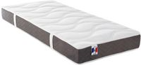 Vente-unique Elektrisch decoratief relaxbed met noppen + matras van 100% latex met 3 zones - 2 x 80 x 200 cm - Stof - Grijs - JOFAR van YSMÉE