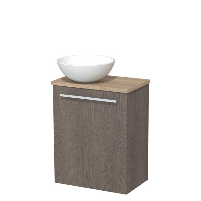 Maxaro Modulo Toiletmeubel - 41 cm - Donkerbruin Eiken - Lichtbruin Eiken Blad