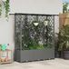 VidaXL Verhoogd bed met trellis en dak lichtgrijs 163,5 x 40 x 136 cm