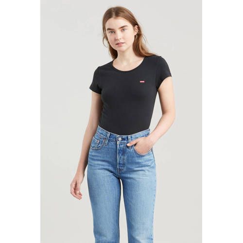 Levi's T-shirt with logo and embroidery black/white