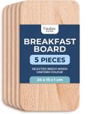 Creative Home set de 5 planches à petit-déjeuner en bois, 24 x 15 cm