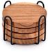 Pieds de table en acacia avec support métallique, pied pour table basse, protecteur de table, décoration, set de 4 pièces