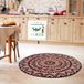 Shenzhen Haorui Industrial Technology Co., Ltd. Tapis rond, salon, chambre, 140 cm, souple, antidérapant, lavable, bohème, tapis décoratif, rond, pour salon, chambre d'enfant, cuisine, extérieur et balcon
