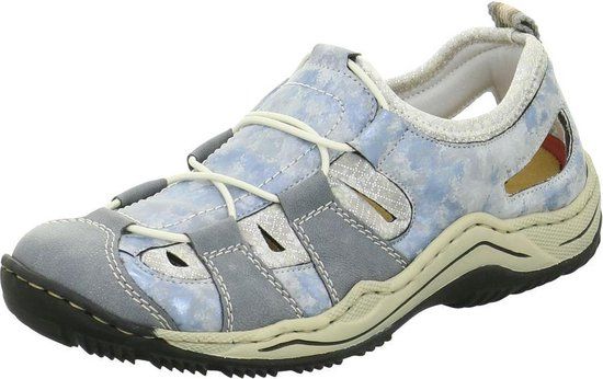 Rieker Slipper - blauw - maat 36