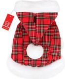 Puppia Kerstmantel geruit/rood maat XL