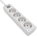 Philips SPN1142WA/10 - Stekkerdoos met 4 stopcontacten, aan/uit-schakelaar, gevlochten netsnoer 2 meter (hoge sterkte) - wit