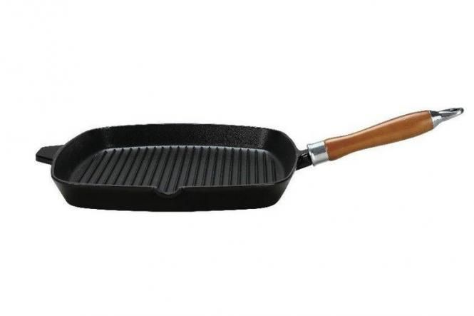 Karl Krüger 63028 Grillpan Vierkant - Gietijzer - 28x28cm - Zwart