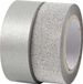 Merkloos Washi tape set - zilver glitter - 2x rollen - 7m / 10m - scrapbooking