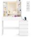 Songmics Kailyn Collectie - Kaptafel met LED-spiegel en stekkerdoos - 40 x 105 x 145 cm - Wolkenwit