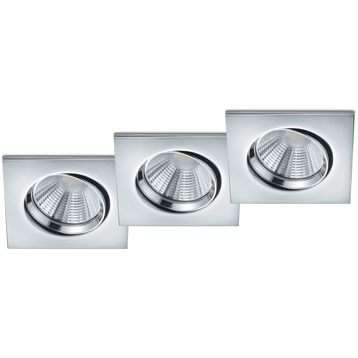 BES LED LED Spot 3 Pack - Inbouwspot - Trion Paniro - Vierkant 5W - Dimbaar - Warm Wit 3000K - Mat Zwart - Aluminium - 80mm