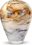 Terroso - Vaas Sand, Glas Marmer, Elegante, Hoogte 27 cm