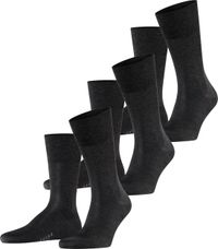 FALKE Tiago 3-Pack sokken heren grijs - maat 43-44