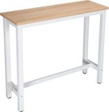 Kamyra® Table de bar Blanc/Chêne clair 120 x 40 x 100 cm
