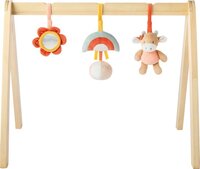 Nattou Mila, Lana en Zoe - Houten Speelboog met Hangend Speelgoed - 60x50 cm - Koraal